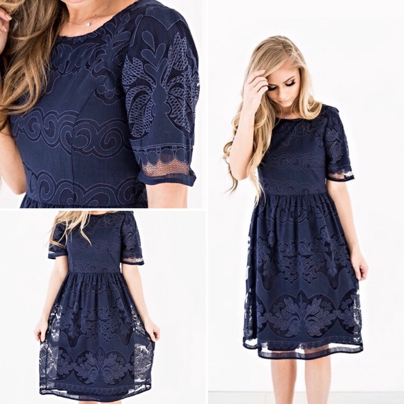 Polagram Dresses & Skirts - jessakae/polagram | midnight blues lace dress